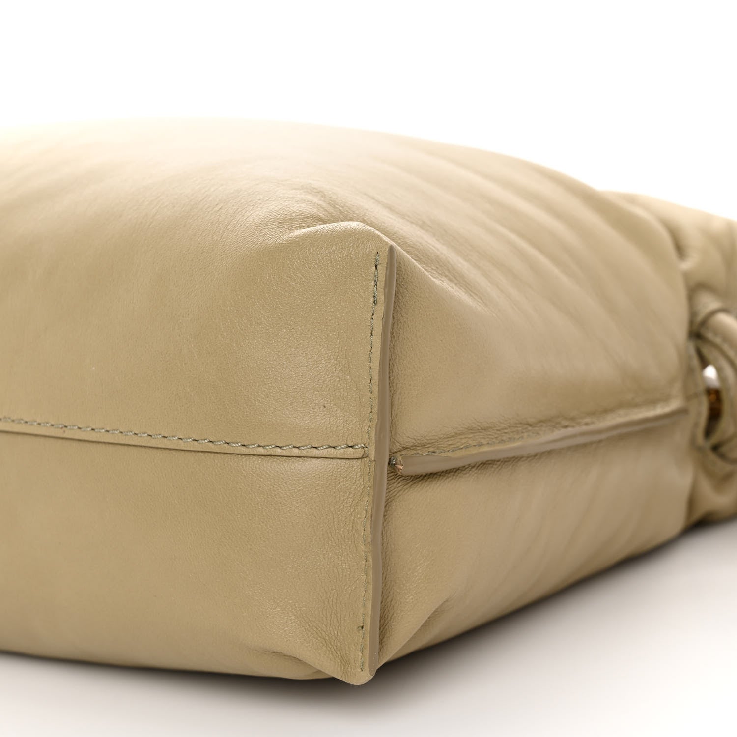 Loewe Shiny Nappa Lambskin Puffer Flamenco Knot Clutch Clay Green 9 of 9