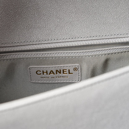 Chanel Caviar Quilted New Medium Boy Flap Grey 6 of 10