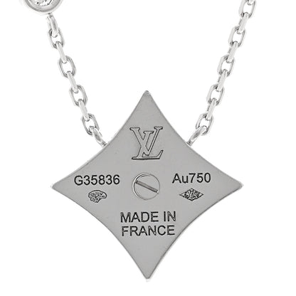 Louis Vuitton 18K White Gold Diamond Grey Mother of Pearl Color Blossom BB Star Pendant Necklace 5 of 6