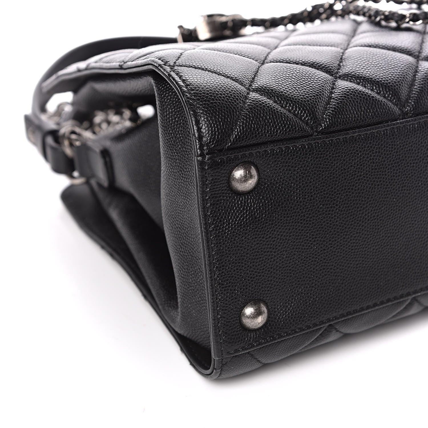 Chanel Caviar Quilted Small CC Bucket Bag Black 8 of 10