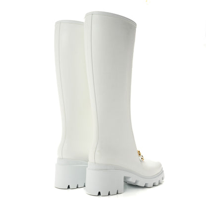 Gucci Rubber Horsebit Knee High Boots 39 Great White 4 of 10