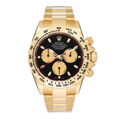 Rolex 18K Yellow Gold 40mm Oyster Perpetual Cosmograph Daytona Watch Black Champagne 116508 1 of 5