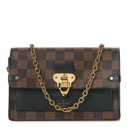 Louis Vuitton Damier Ebene Vavin Chain Wallet Black 1 of 9