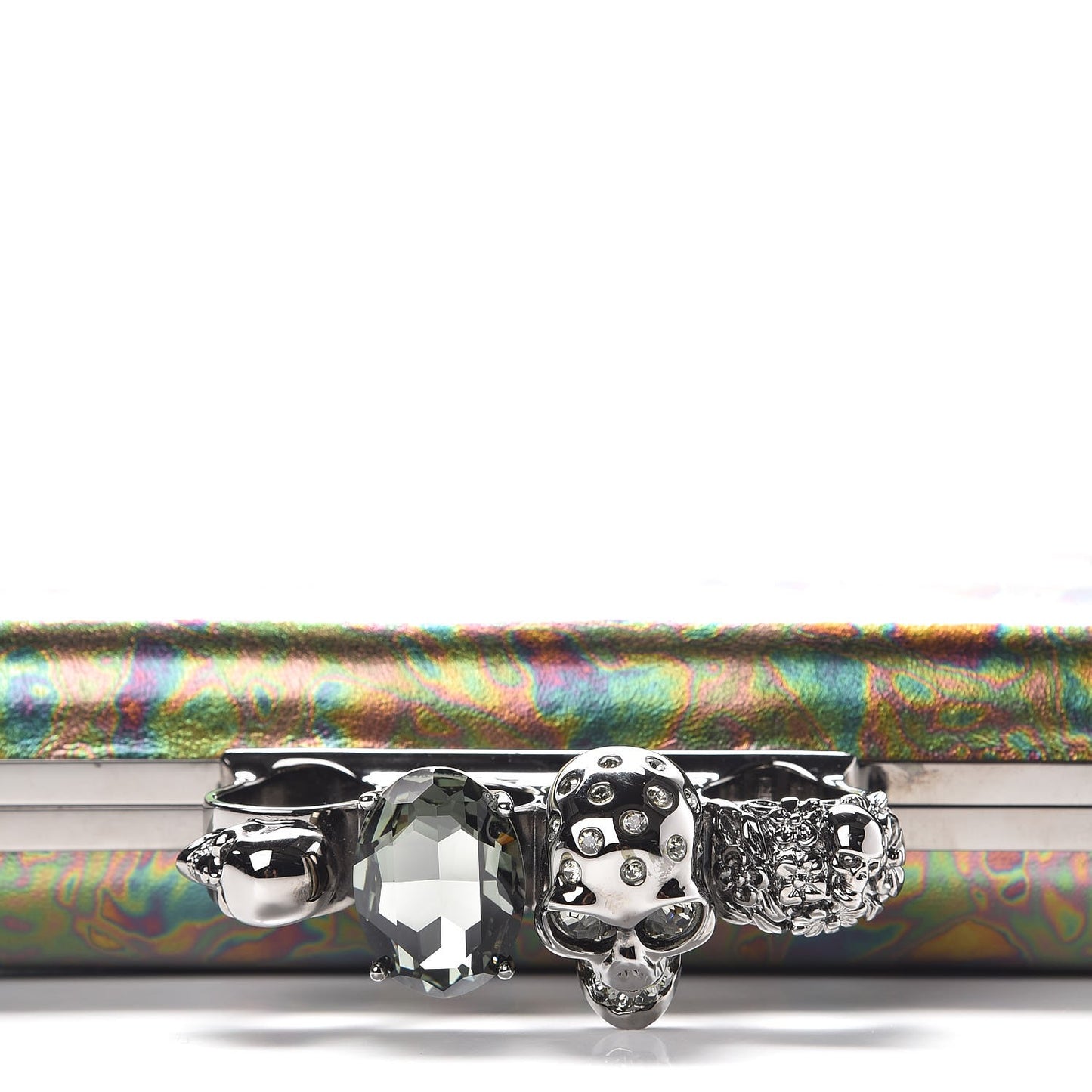 Lambskin Oil Slick Knucklebox Clutch