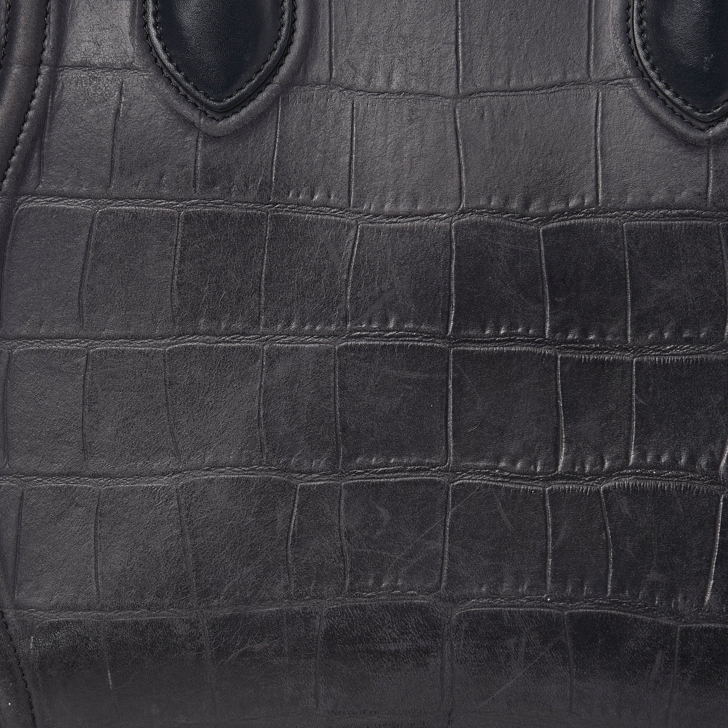 Crocodile Embossed Nubuck Medium Phantom Luggage Navy Blue