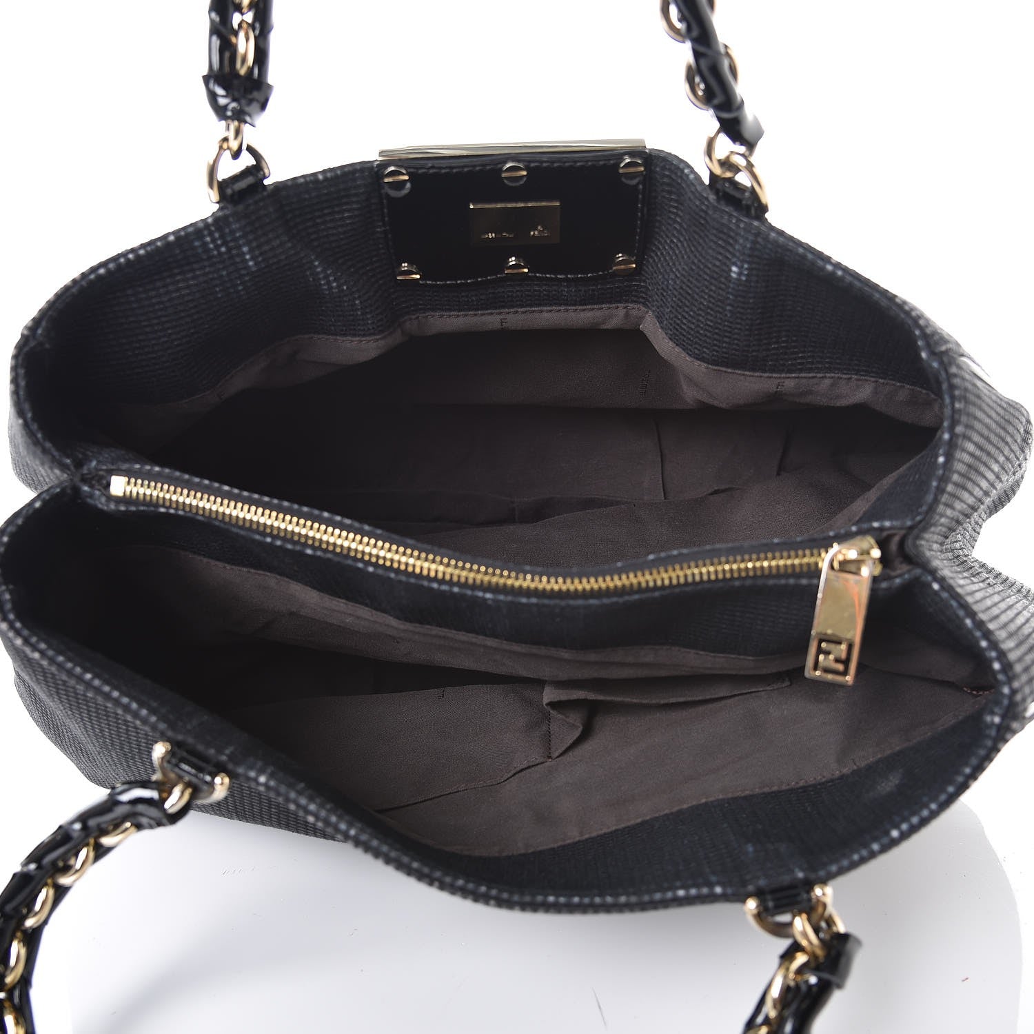 Fendi Canvas Mia Tote Black 9 of 27