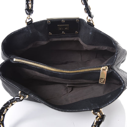 Fendi Canvas Mia Tote Black 9 of 27