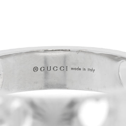 Gucci 18K White Gold Icon Heart Band Ring 52 6 4 of 5