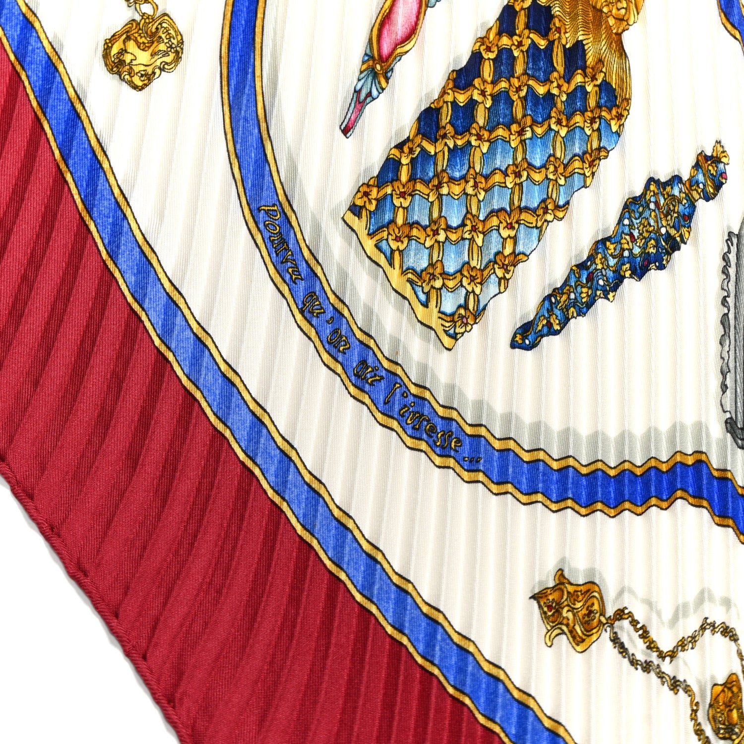 Hermes Silk Plisse Qu' Importe Le Flacon Scarf 5 of 5
