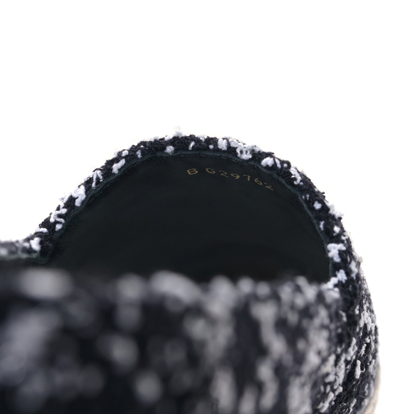 Tweed Lambskin Patent CC Espadrilles 39 Black White