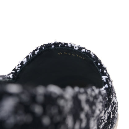 Chanel Tweed Lambskin Patent CC Espadrilles 39 Black White 8 of 9