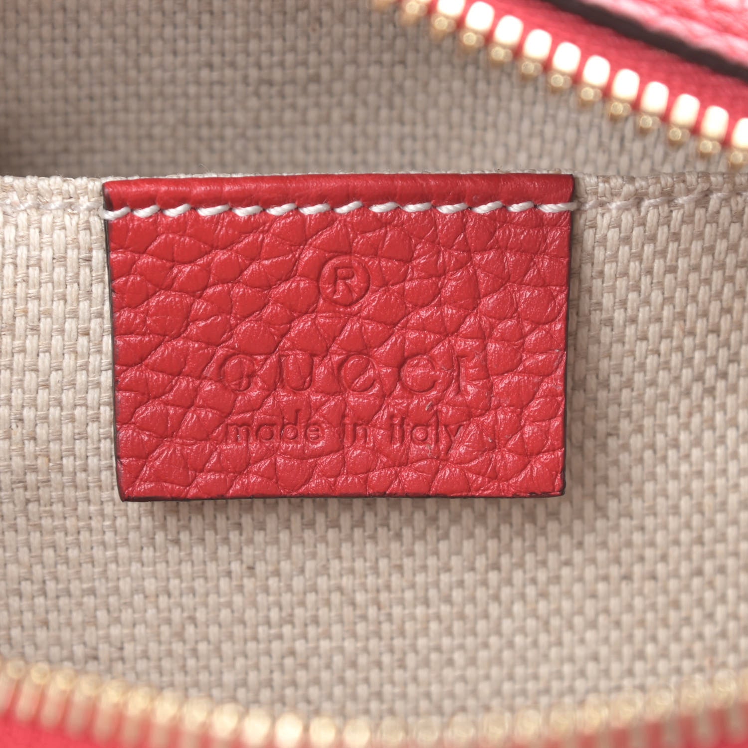 Gucci Pebbled Calfskin Small Soho Disco Bag Tabasco Red 6 of 10