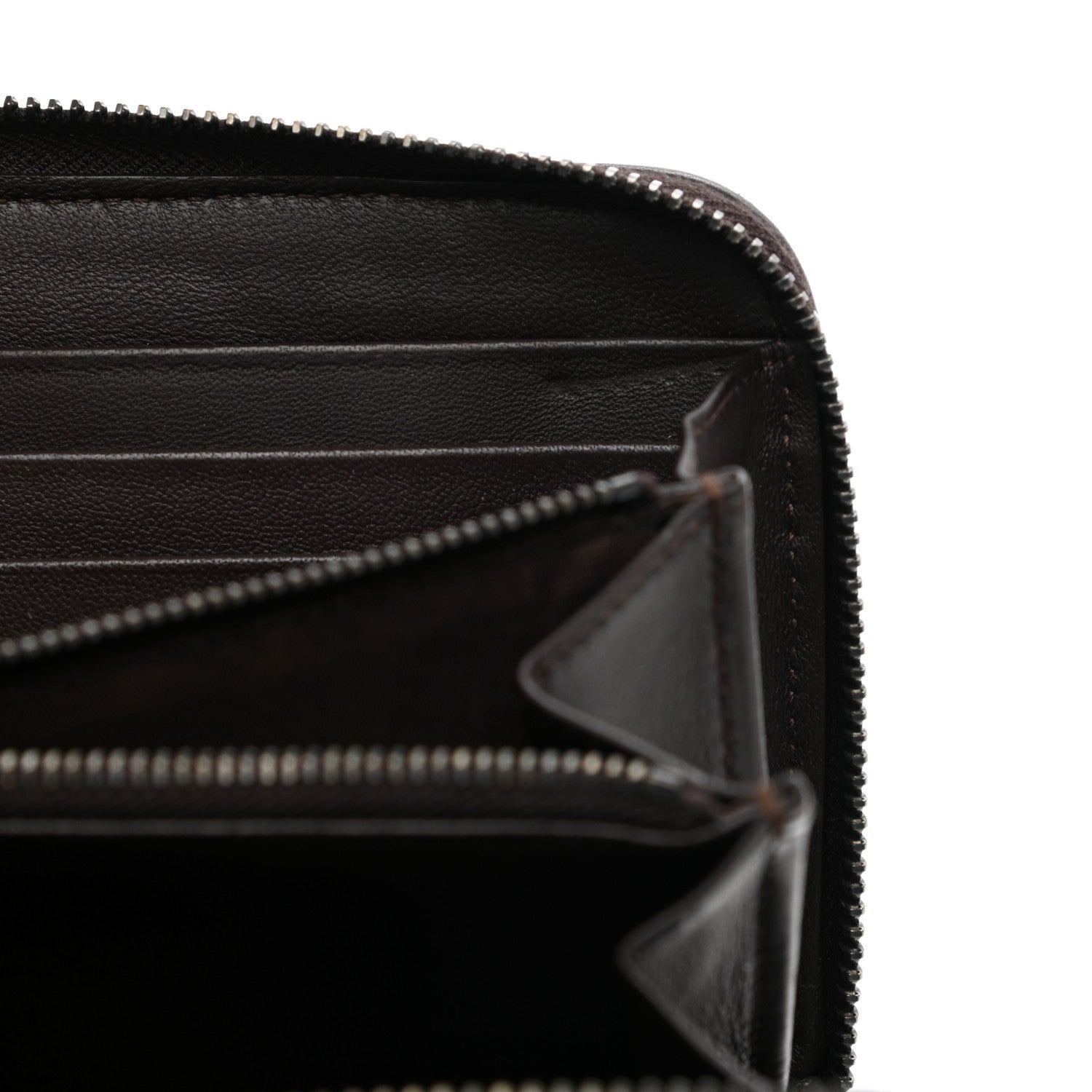 Bottega Veneta Goatskin Intrecciato Zip Around Wallet Brown 8 of 10