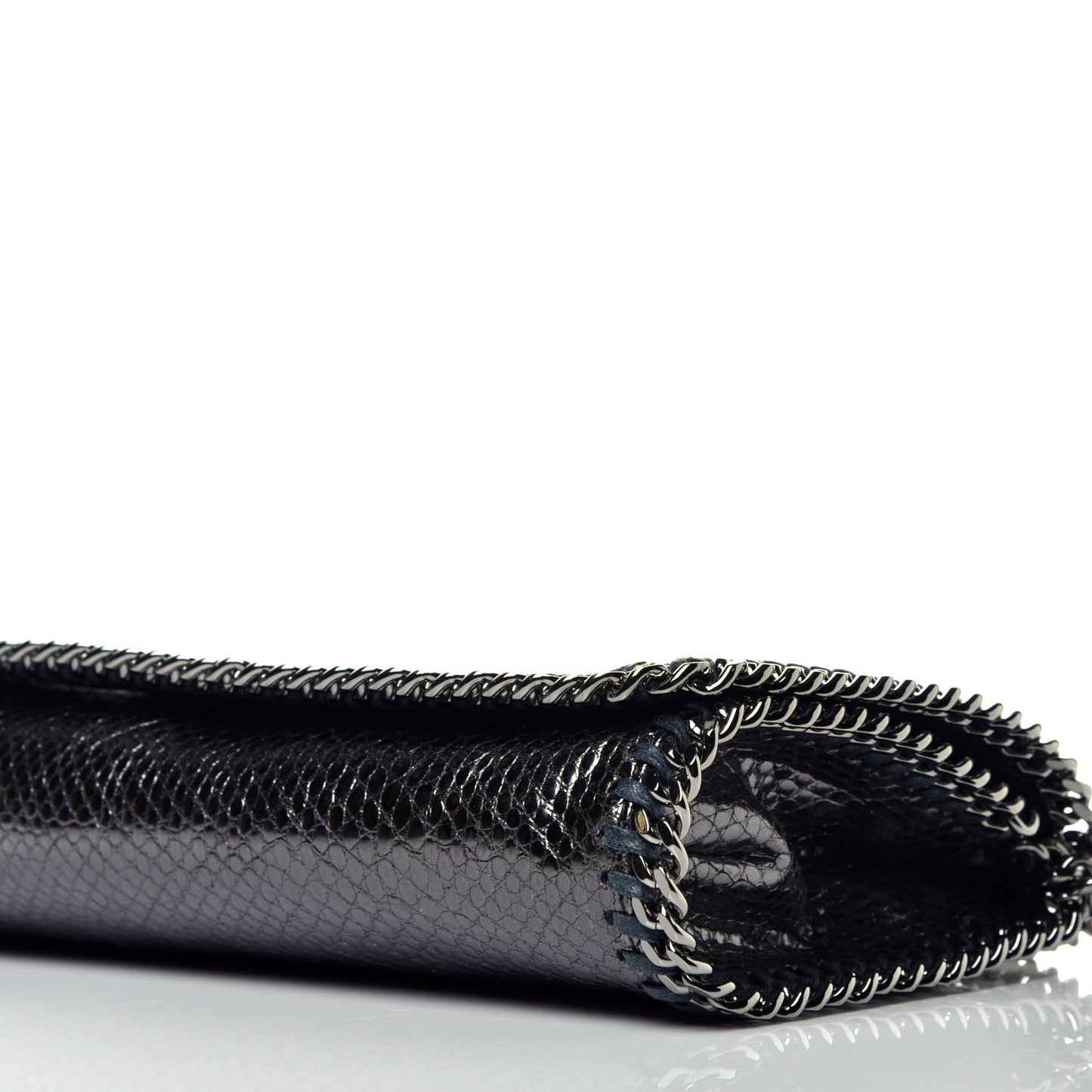 Metallic Snake Print Falabella Crossbody Bag Ruthenium