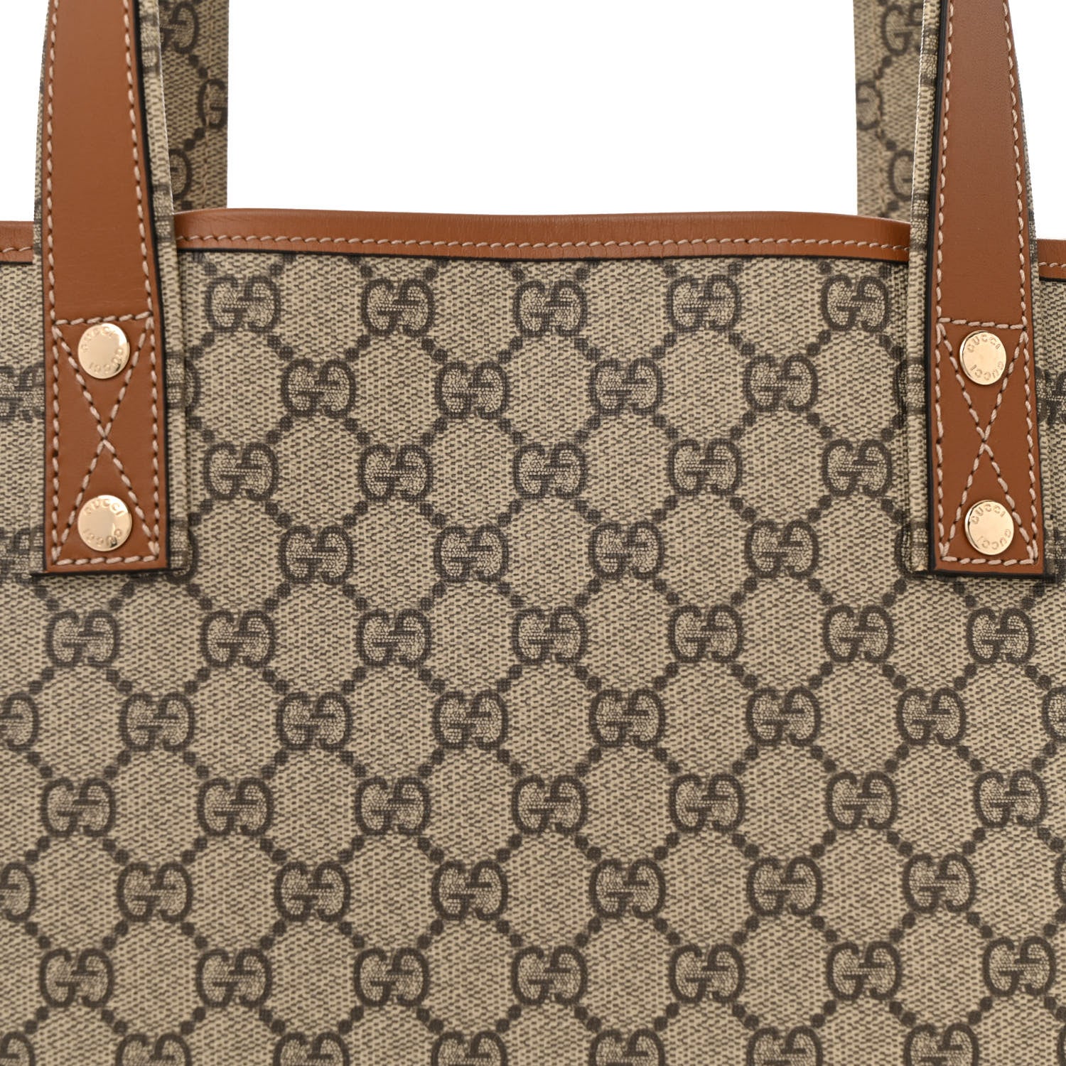 Gucci GG Plus Monogram Medium Signature Web Loop Tote Light Brown 8 of 12