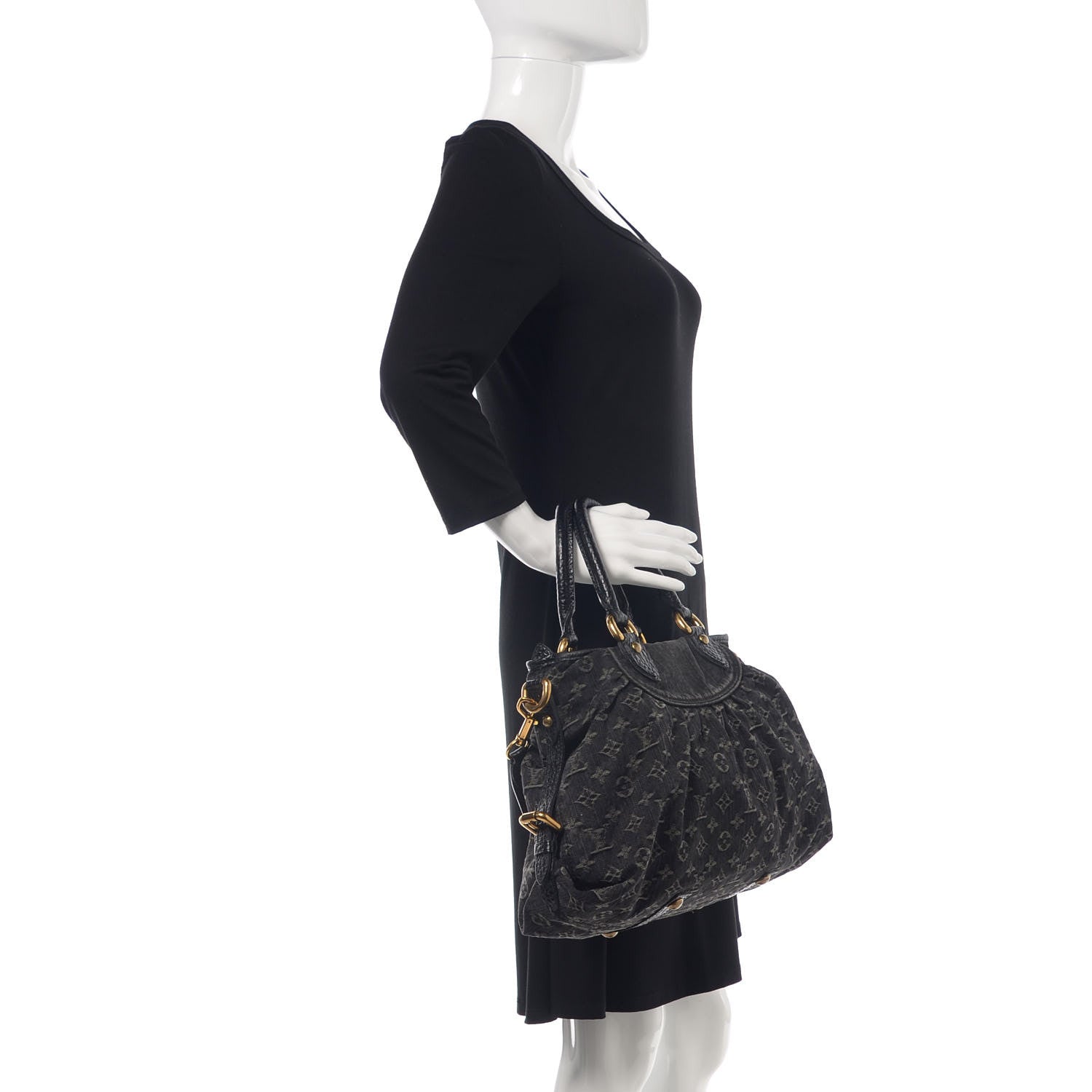 Louis Vuitton Denim Neo Cabby MM Black 2 of 11
