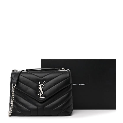 Saint Laurent Calfskin Y Quilted Monogram Small Loulou Chain Satchel Black 13 of 13