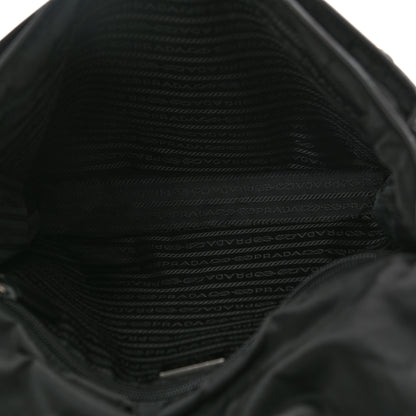 Prada Tessuto Nylon Saffiano Logo Messenger Bag Black 5 of 9