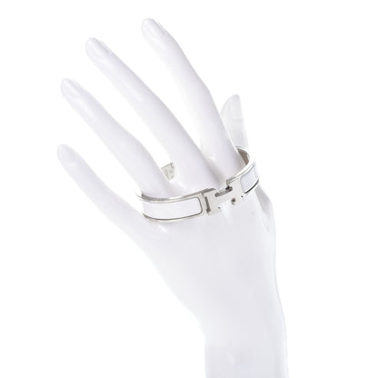 Hermes Enamel Narrow Clic Clac H Bracelet GM White 2 of 4