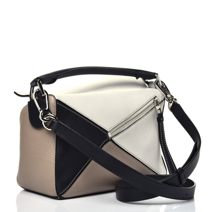 Loewe Calfskin Small Puzzle Bag Black Taupe 4 of 10