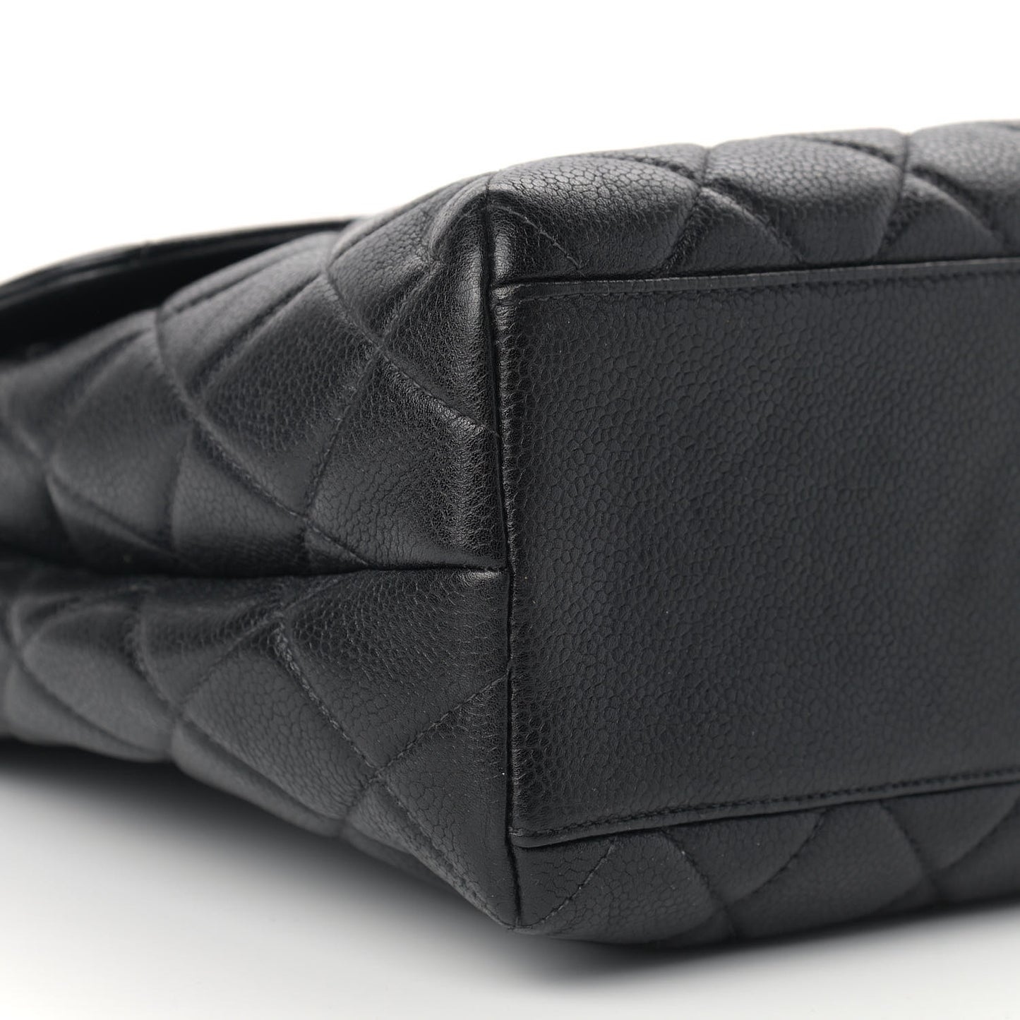 Caviar Quilted Jumbo Kelly Flap Black
