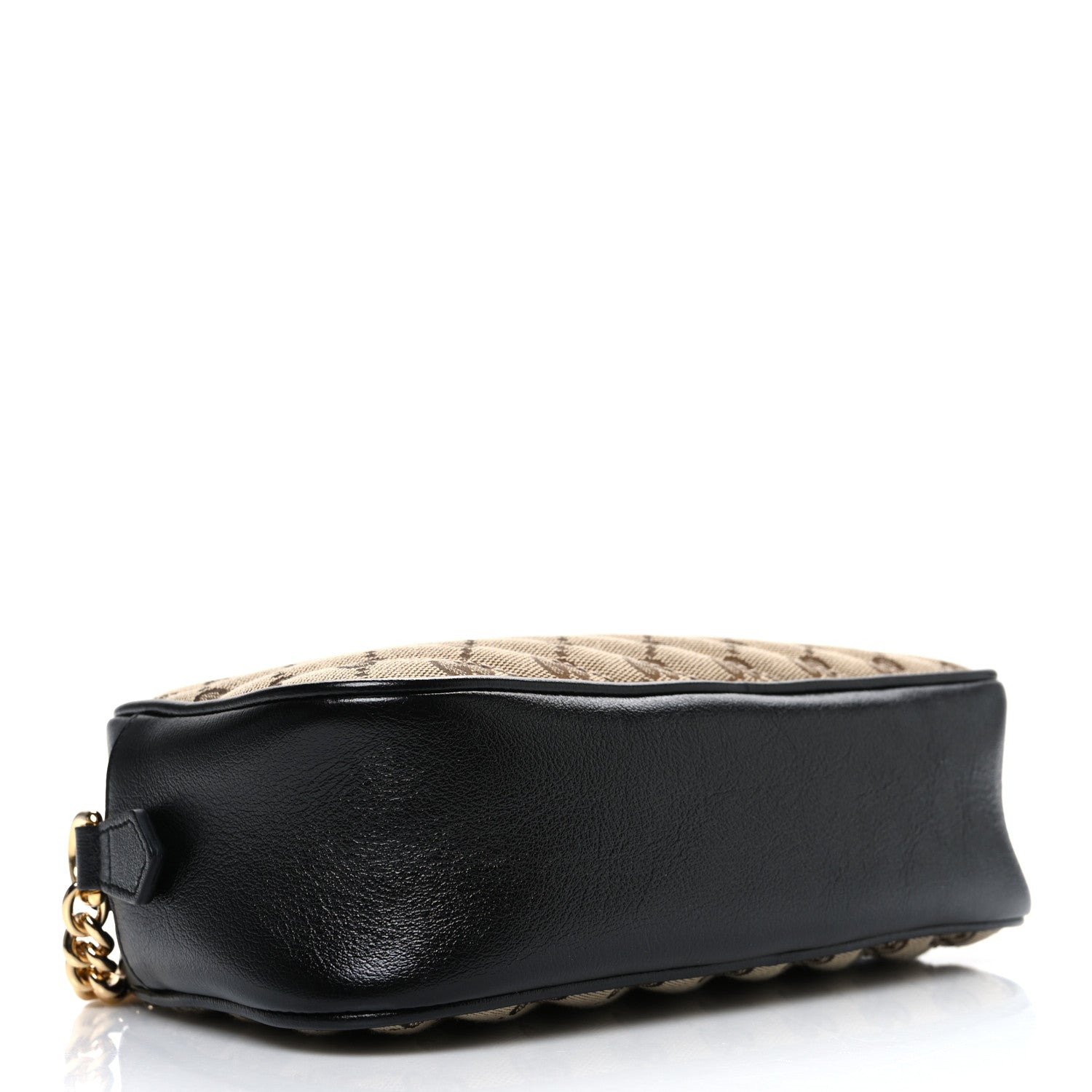 Gucci Monogram Matelasse Diagonal Small GG Marmont Chain Shoulder Bag Beige Black 4 of 11