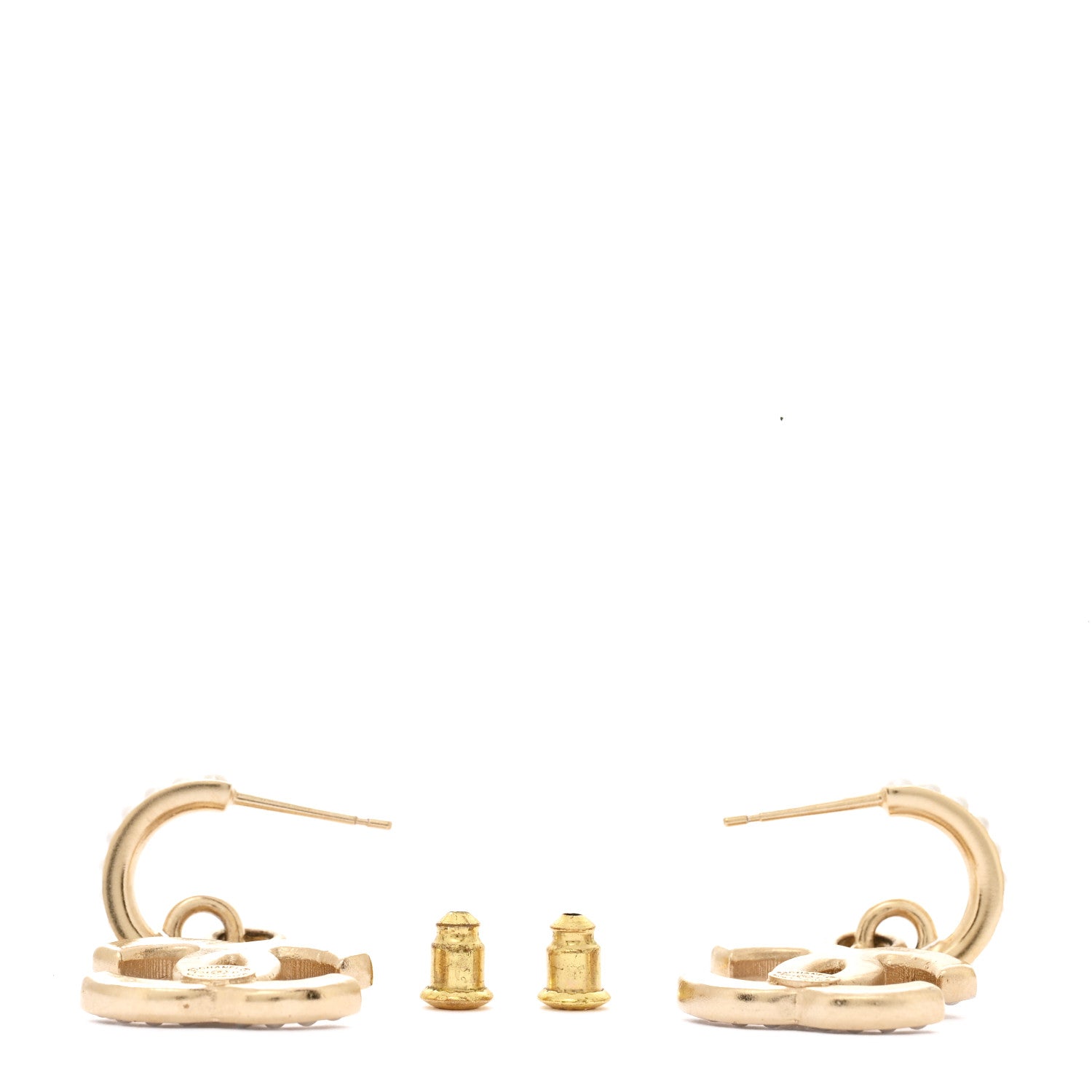 Chanel Pearl CC Hoop Drop Earring Gold 3 of 4