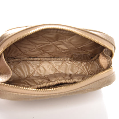 Chanel Metallic Calfskin Quilted Small Curvy Pouch Cosmetic Case Gold 5 of 8