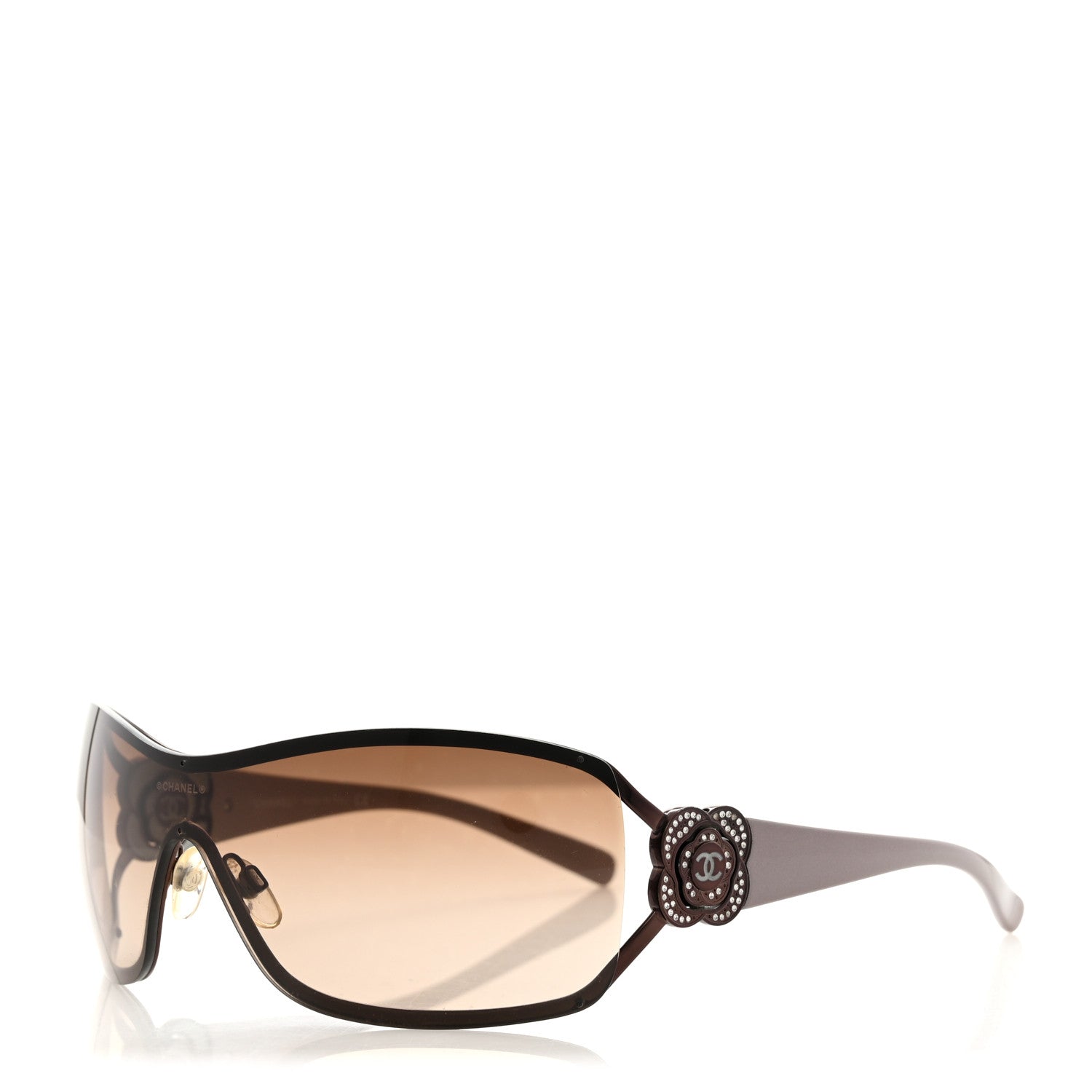 Chanel Swarovski Crystal Camellia CC Sunglasses 4164-B Purple 1 of 6