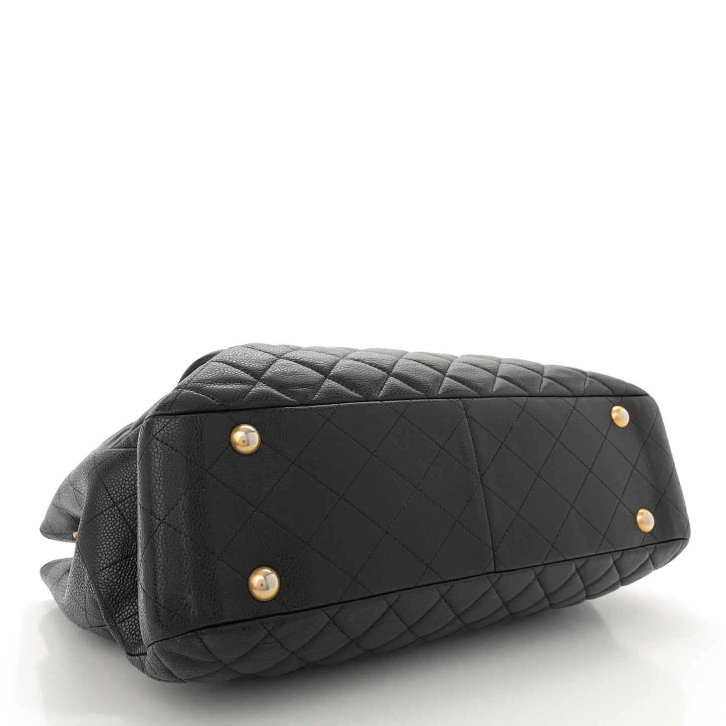 Caviar Quilted Flap Tote Black