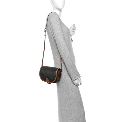 Celine Triomphe Canvas Medium Folco Bag Tan 2 of 9