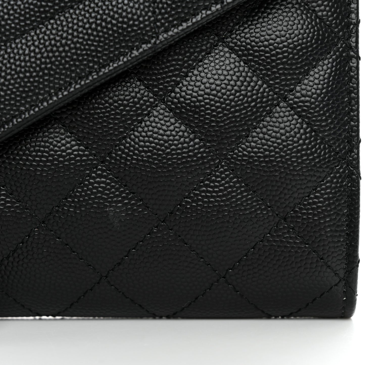 Grain De Poudre Textured Mixed Matelasse Triquilt Monogram Clutch Black