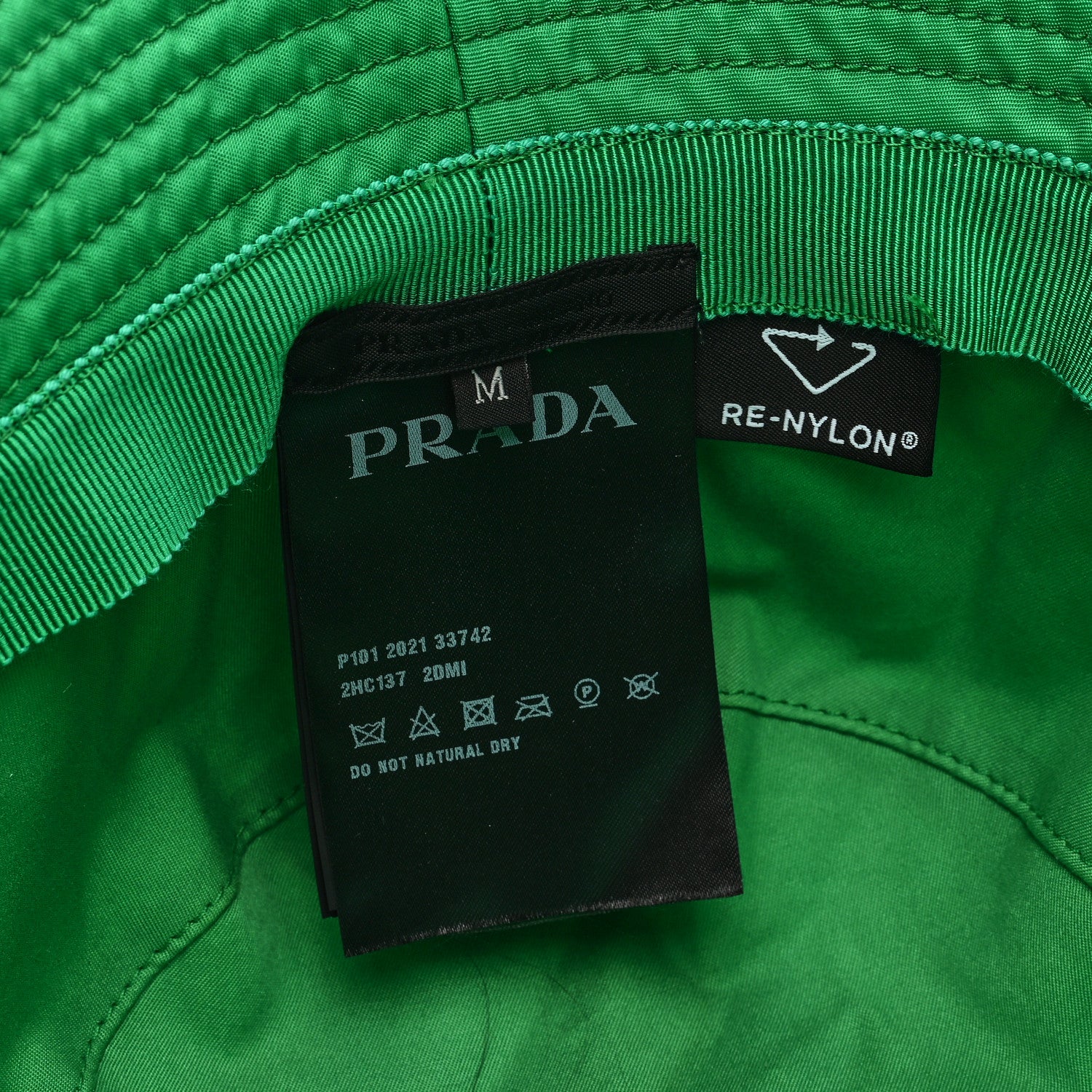 Prada Re-Nylon Metal Triangle Logo Mens Bucket Hat M Menta 7 of 7