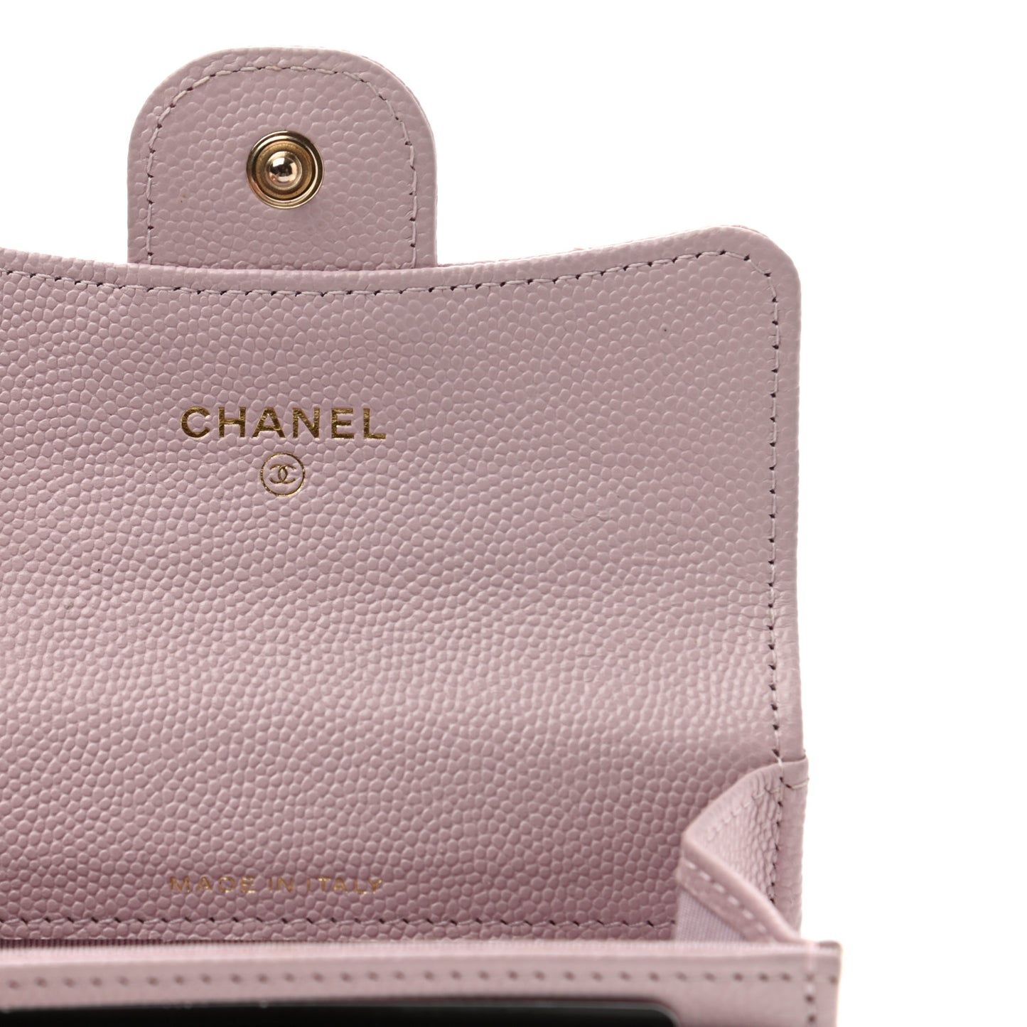 Caviar Quilted Flap Card Holder Wallet Light Pink