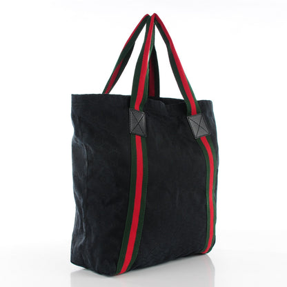 Gucci GG Monogram Medium Web Handle Vertical Tote Black 3 of 7