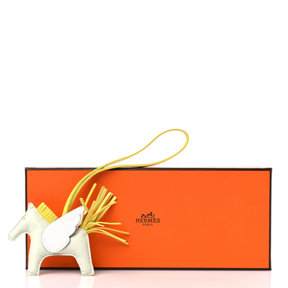 Hermes Milo Lambskin Grigri Rodeo Pegase Horse Bag Charm PM Vert Fizz Lime White 5 of 5