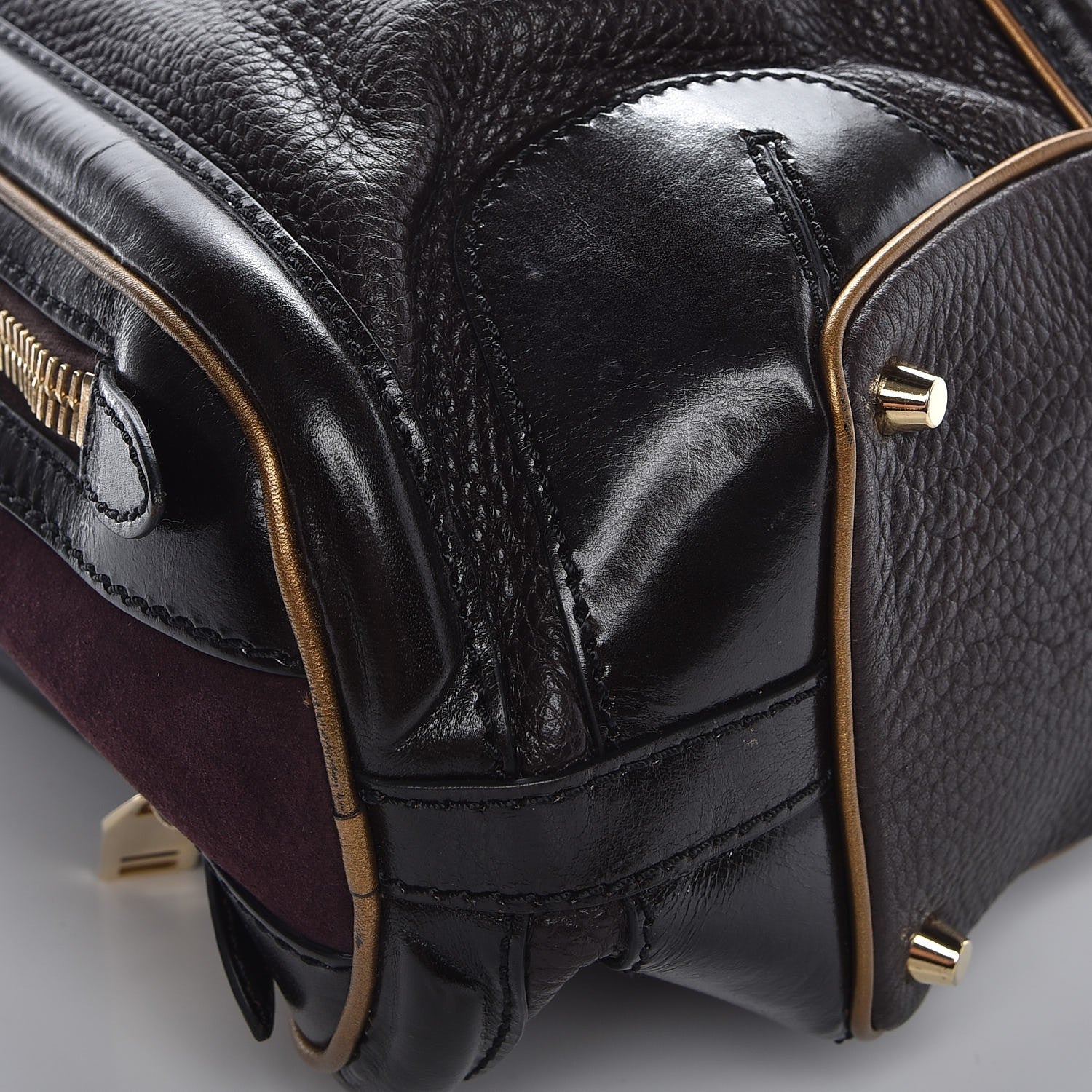Burberry Grainy Calfskin Suede Tote Brown Burgundy 11 of 15