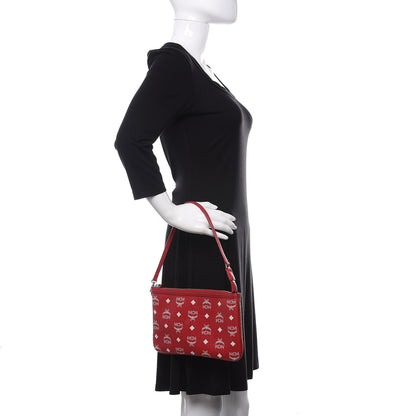 MCM Visetos Anya Shopper Tote Pouch Red 2 of 10
