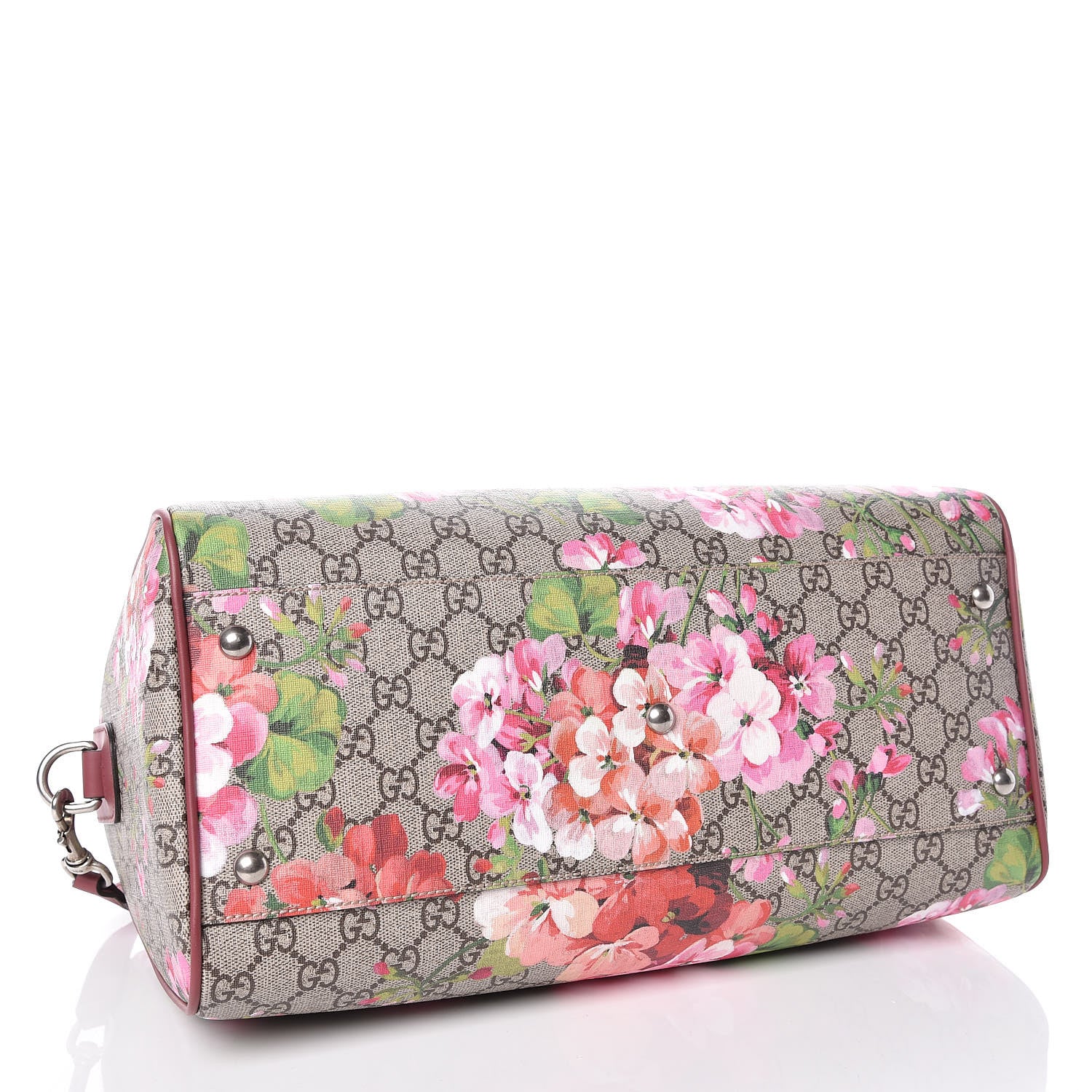 Gucci GG Supreme Monogram Blooms Medium Boston Beige Multicolor Dry Rose 4 of 9