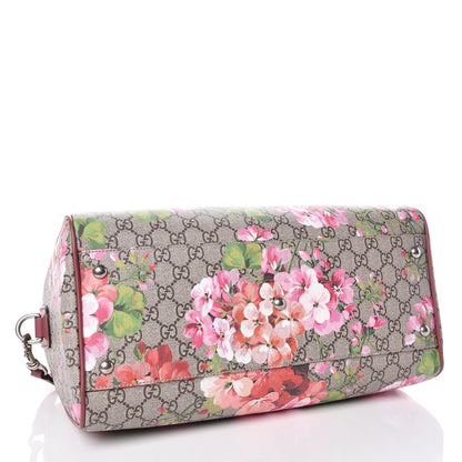 Gucci GG Supreme Monogram Blooms Medium Boston Beige Multicolor Dry Rose 4 of 9