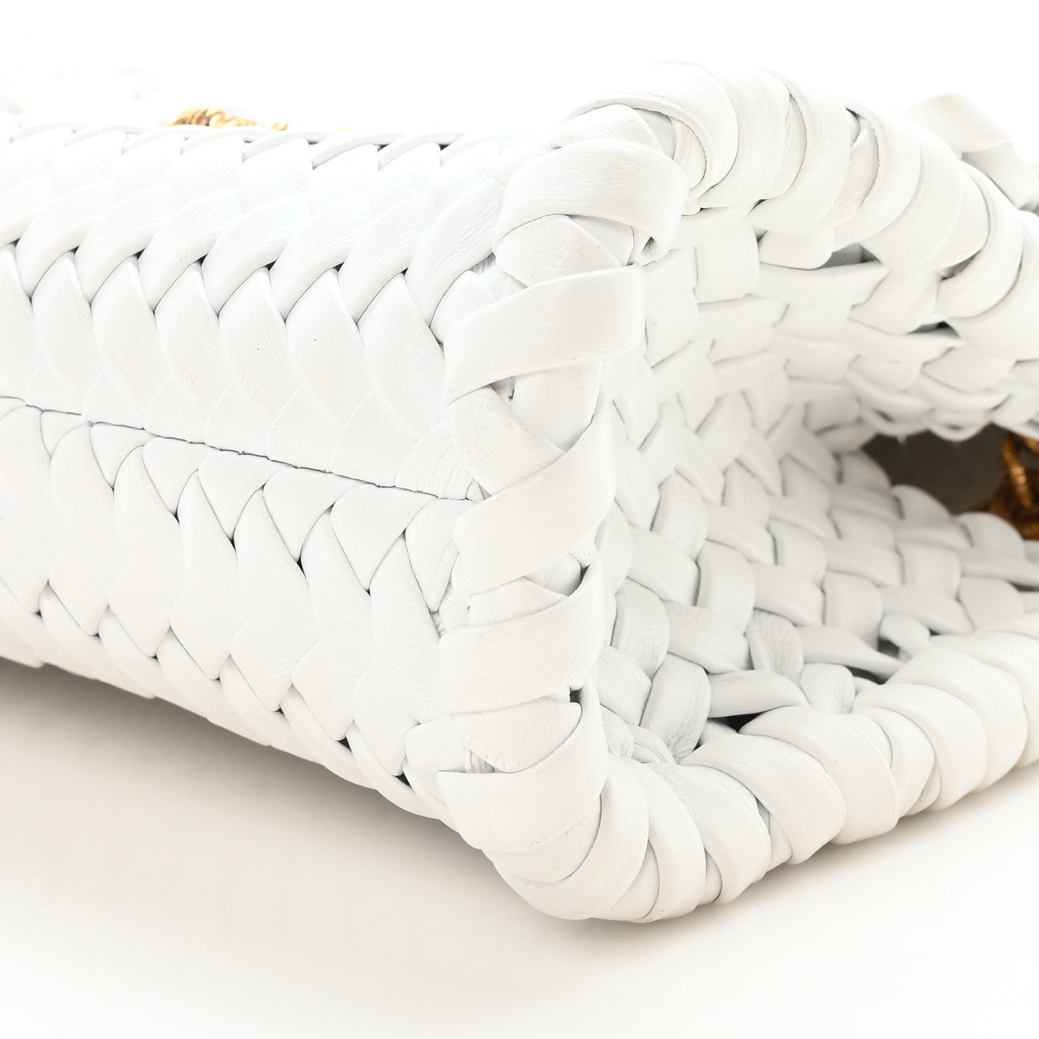 Dolce & Gabbana Nappa Woven Small Devotion Envelope Shoulder Bag White 10 of 11