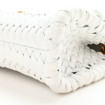 Dolce & Gabbana Nappa Woven Small Devotion Envelope Shoulder Bag White 10 of 11