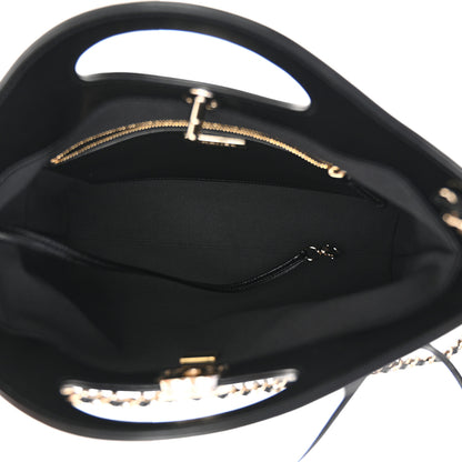 Chanel Shiny Lambskin Quilted Small 31 Shopping Bag Black 5 of 10