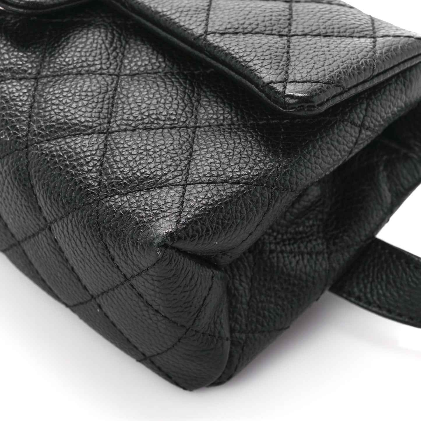 Grained Calfskin Quilted 2.55 Reissue Flap Belt Bag Clutch Black
