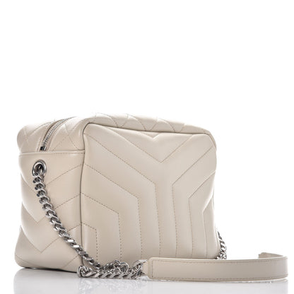 Saint Laurent Calfskin Y Quilted Monogram Small Loulou Bowling Bag Ivory 3 of 6