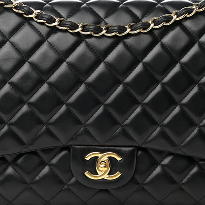 Chanel Lambskin Quilted Maxi Double Flap Black 8 of 22