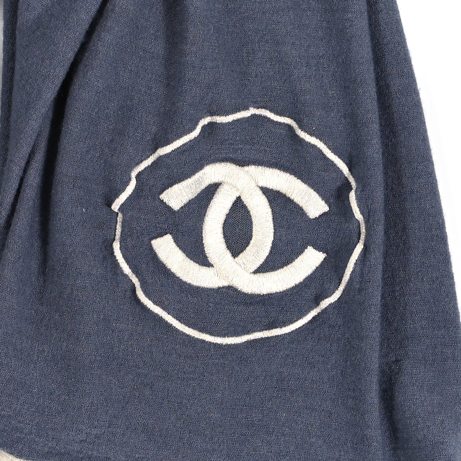 Chanel Cashmere Silk CC Scarf Grey 3 of 4