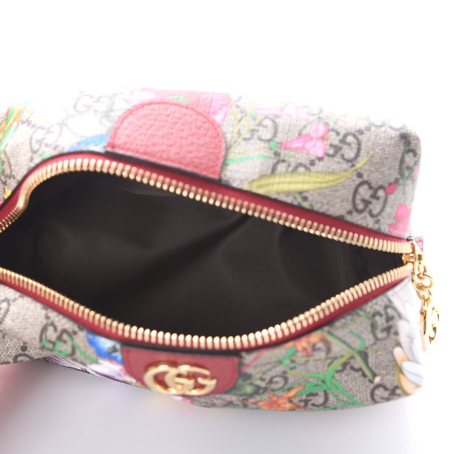 Gucci Soft GG Supreme Monogram Flora Calfskin Medium Ophidia Cosmetic Case Beige Ebony Multicolor Rosso 5 of 11