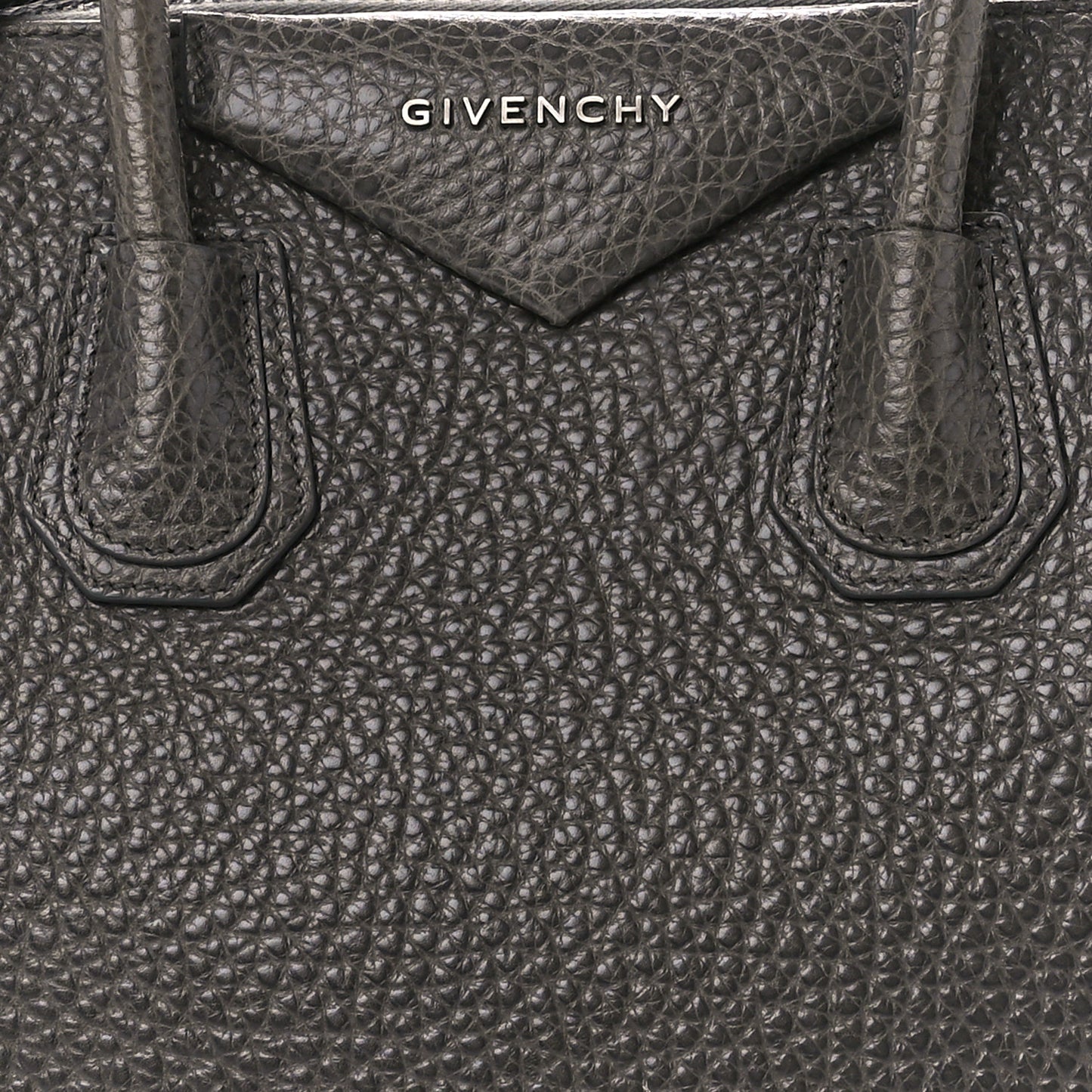 Pebbled Calfskin Small Antigona Dark Grey