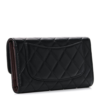 Chanel Lambskin Quilted Large Flap Wallet Black 3 of 13